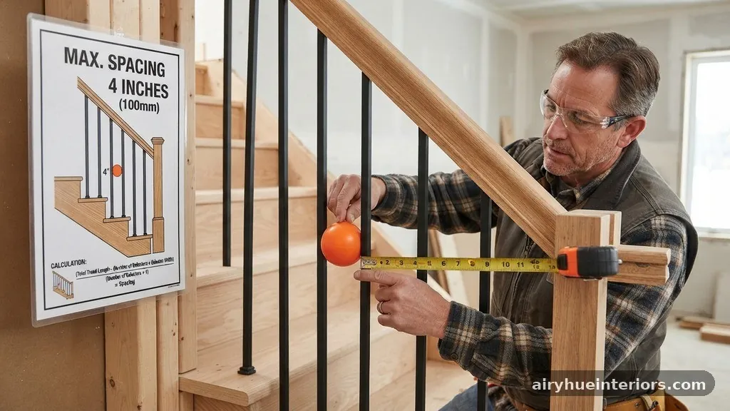 Calculating Baluster Layouts - What Is the Maximum Code Spacing Between Stair Railing Balusters?