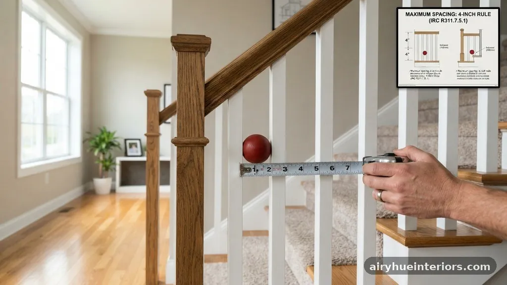 Understanding the 4-Inch Rule - What Is the Maximum Code Spacing Between Stair Railing Balusters?
