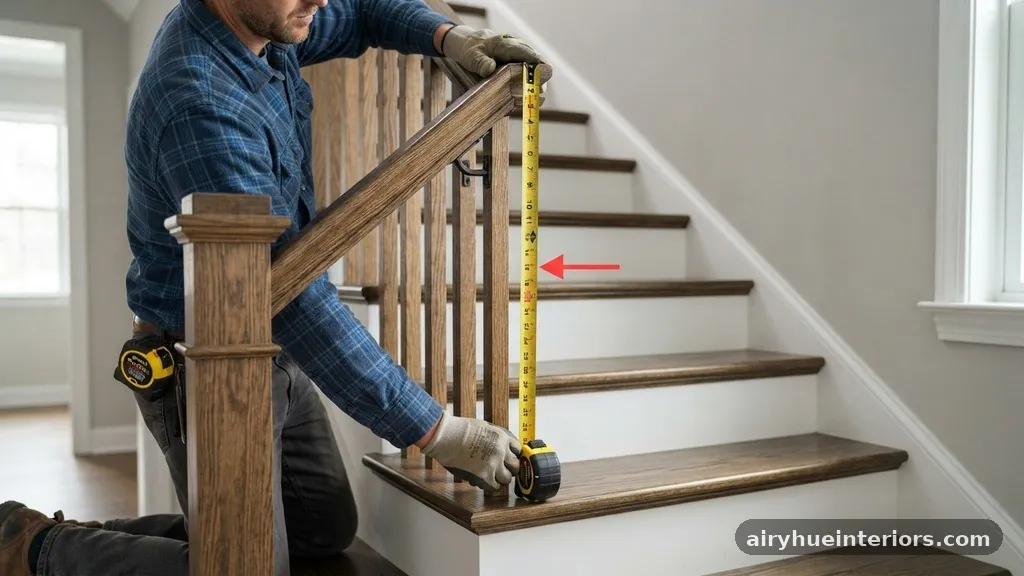 What Is the Standard Code Height for a Stair Handrail from Tread Nose?